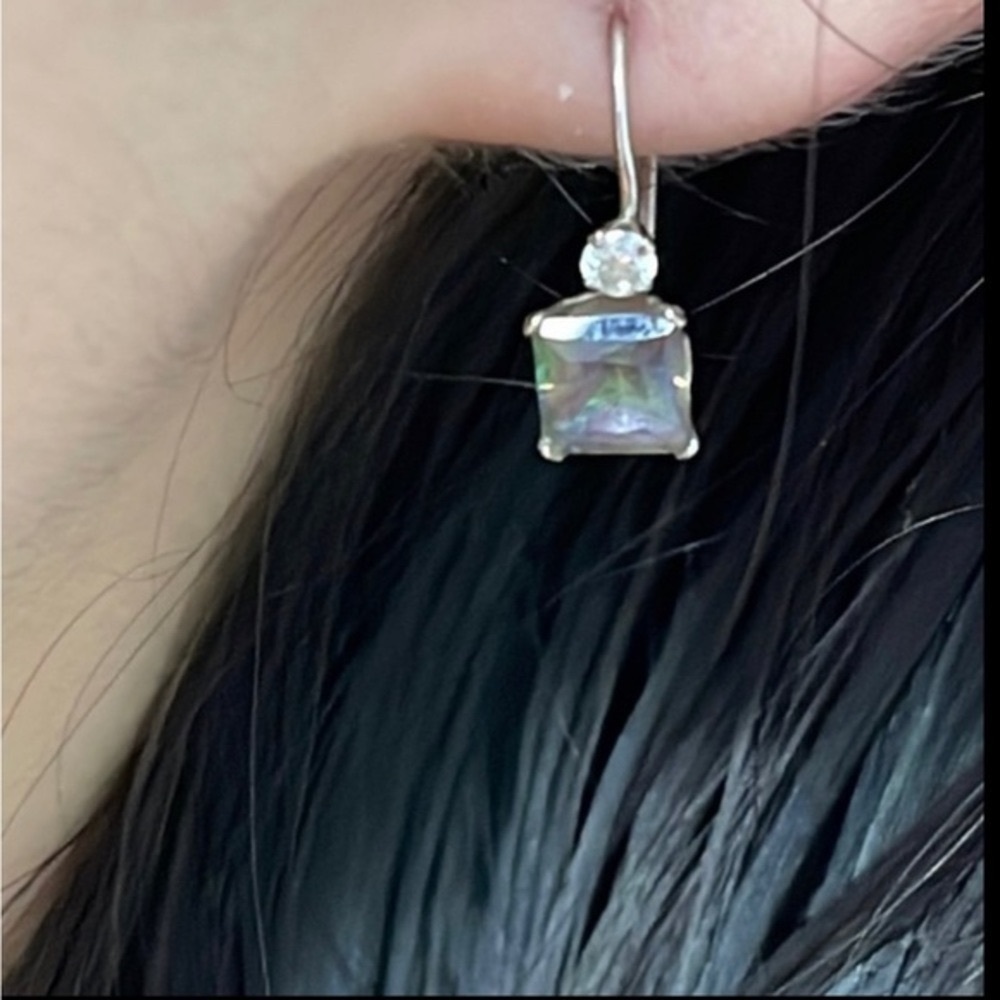 10k real solid white  gold earrings reals store‎